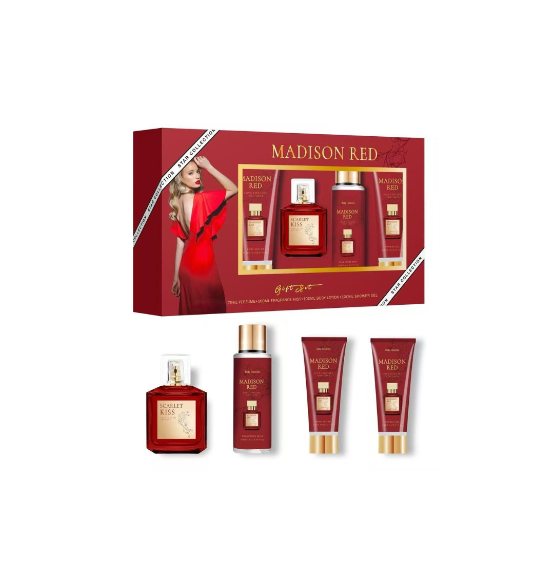 Madison Red Geschenkset – Scarlet Kiss Eau de Parfum & Pflegekollektion (4-teilig)