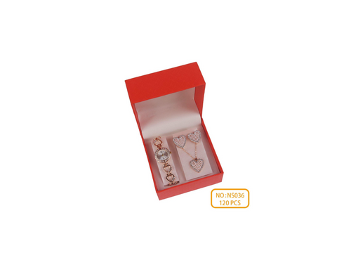 Elegantes Damenuhren- und Schmuckset mit Herzdesign